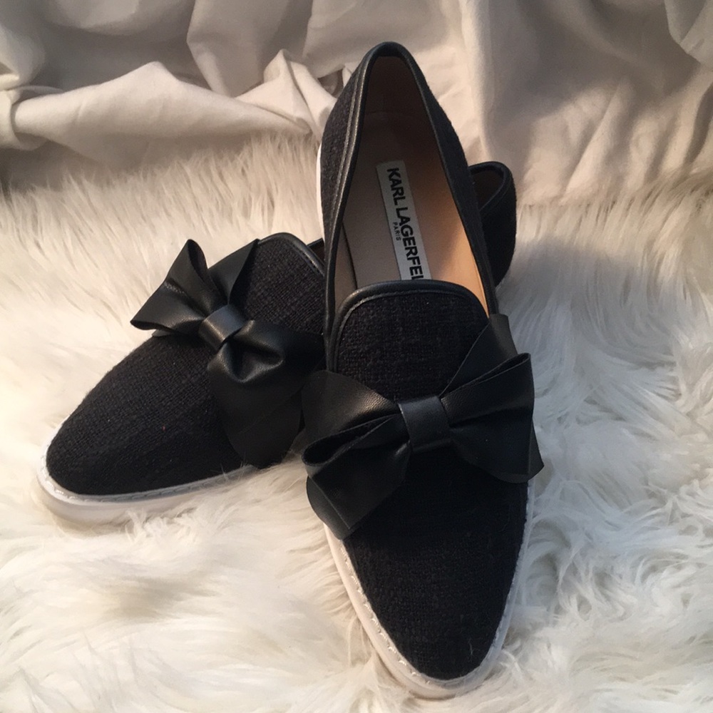 Karl Lagerfeld black woven shoes
